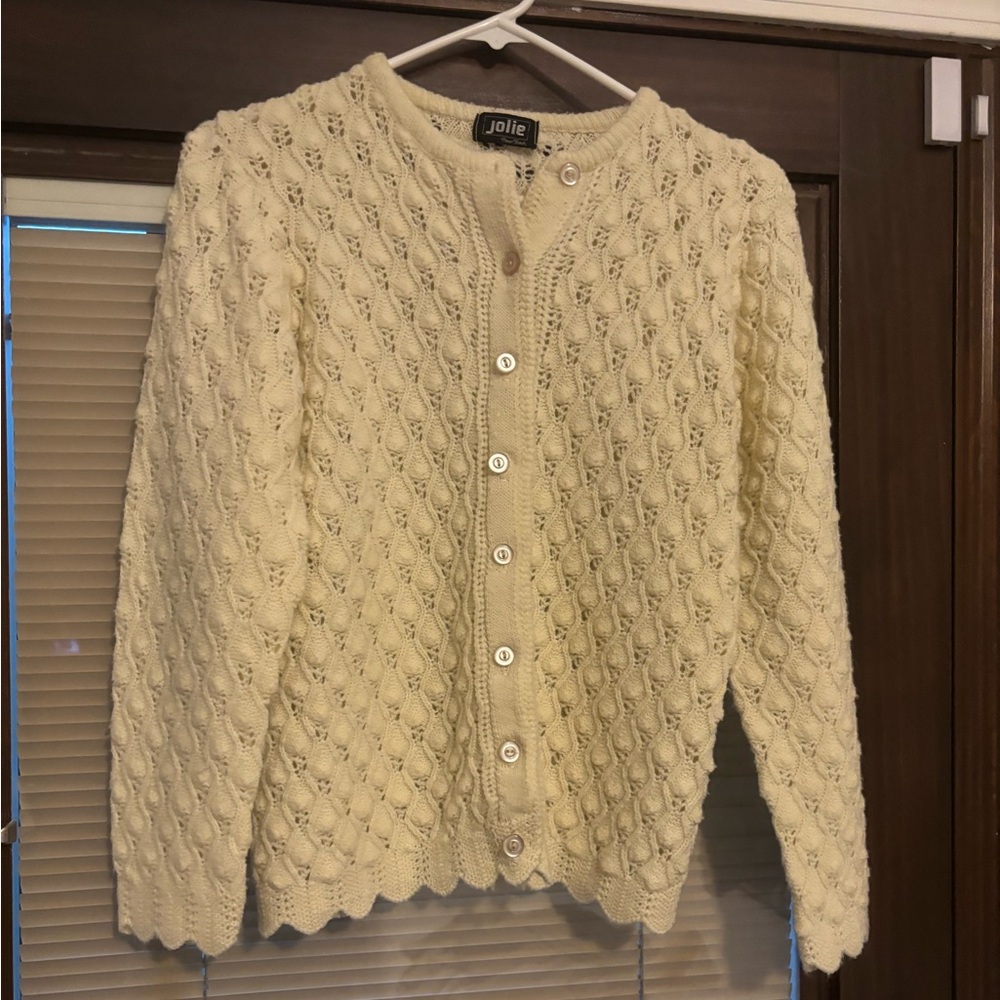 Jolie Ivory Button-Up Cardigan